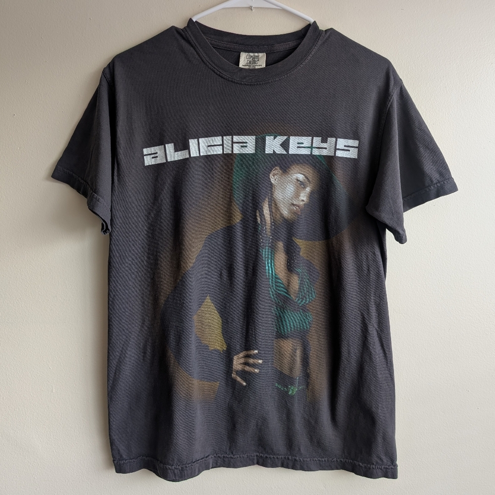 Alicia Keys Songs In A Minor 2001 Album Gray Oversized Heavy Graphic Tee Shirt